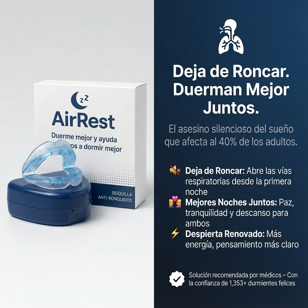 AirRest™ 2026 - Dispositivo Bucal  Anti-Ronquidos y Anti-Apnea del Sueño
