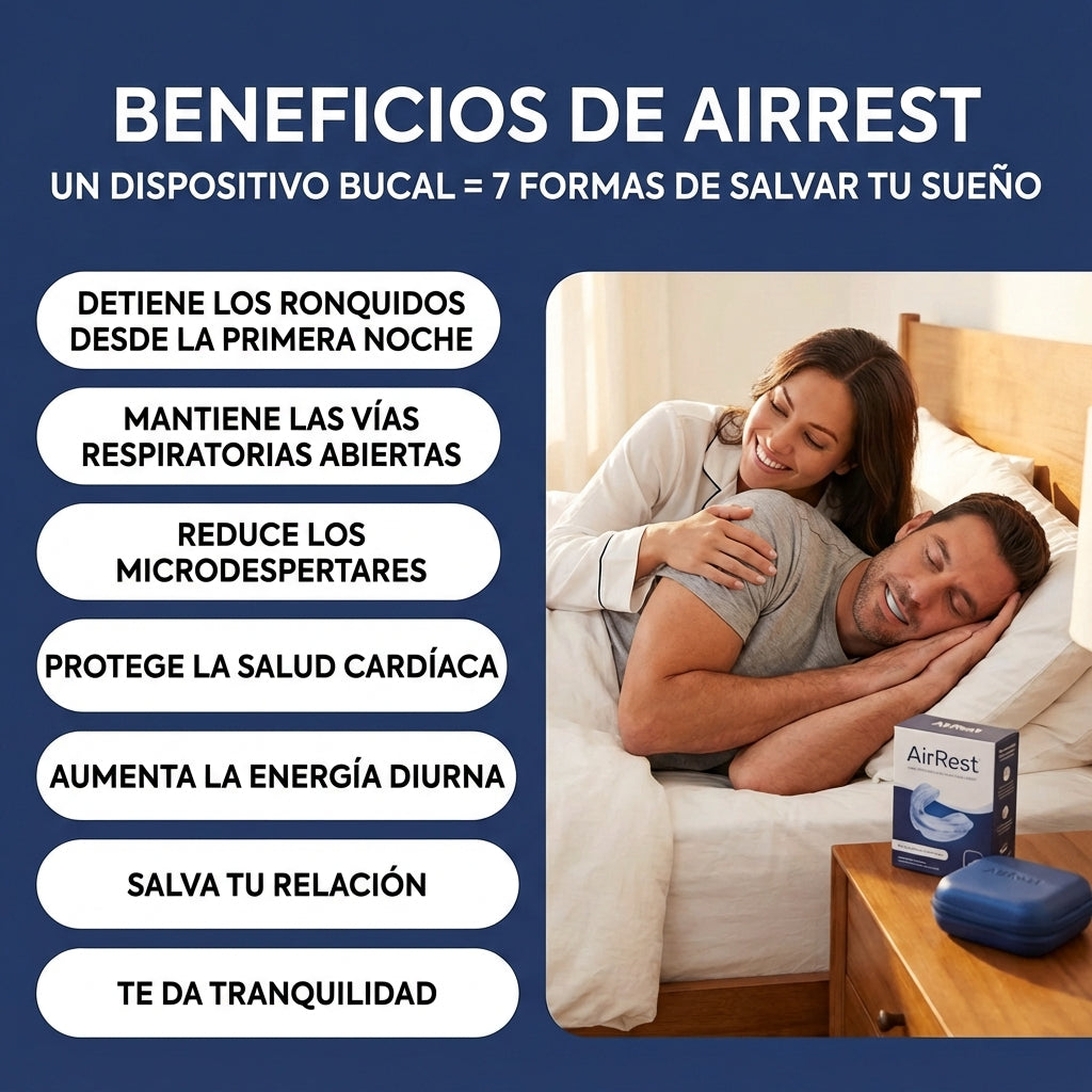 AirRest™ 2026 - Dispositivo Bucal  Anti-Ronquidos y Anti-Apnea del Sueño